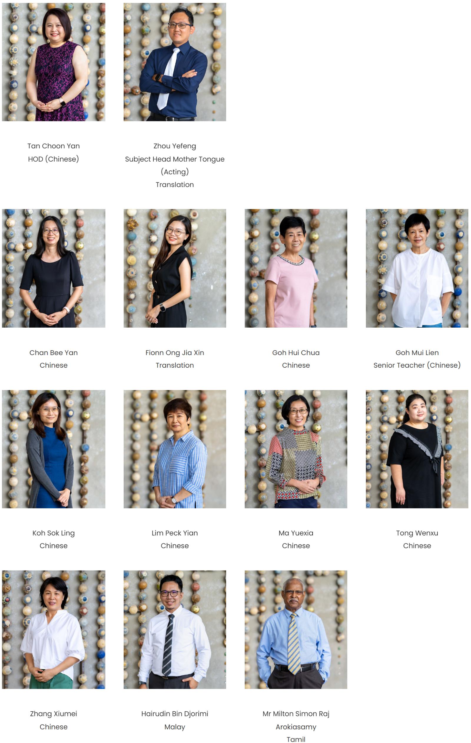 Chinese Department Staff